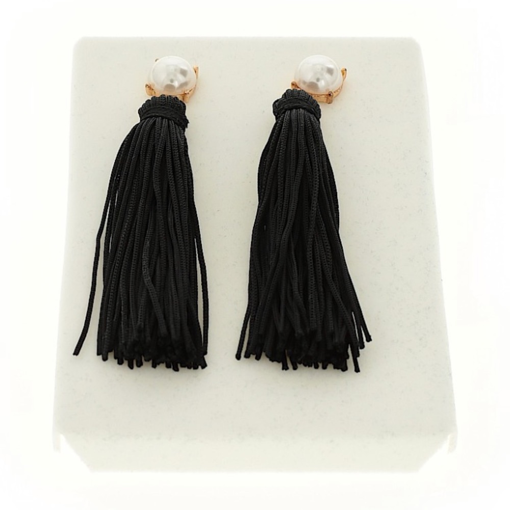 Baublebar - Pearl with black Tassel earrings NEW